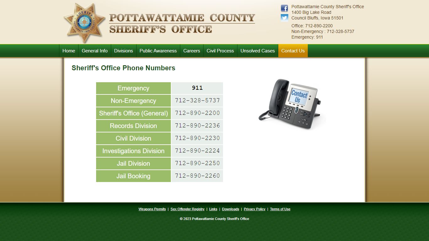 Contact Us - Pottawattamie County Sheriff's Office